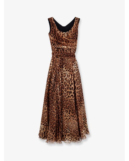 Dolce & Gabbana Brown Long Dress With