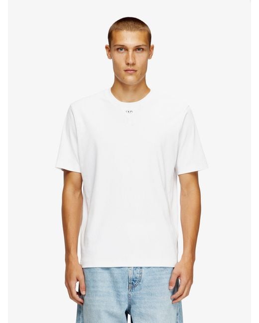 DIESEL White T-Madjust-Tr Cotton T-Shirt for men