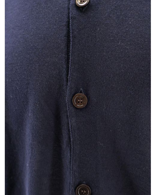 Seven Gauge Blue Lyocell Cardigan for men