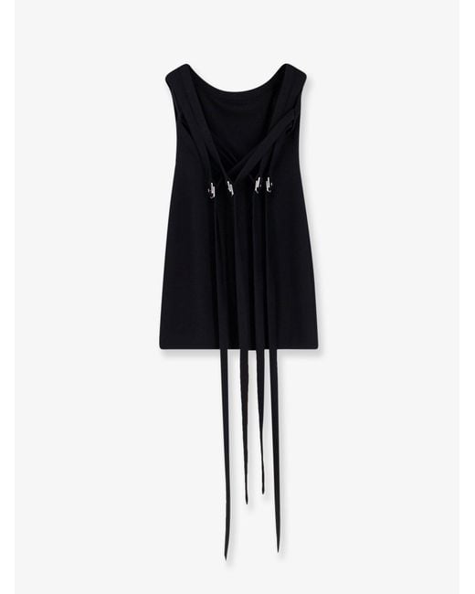 The Attico Black Viscose Blend Mini Dress