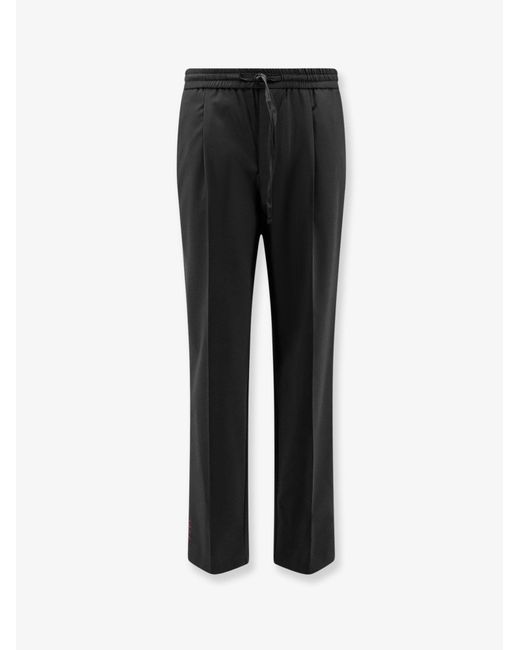 Amaranto Black Virgin Wool Blend Trousers for men