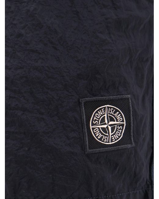 Stone Island Blue Econylon Swim Trunks for men