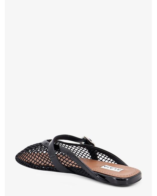 Alaïa Black Flat Mesh Sandals