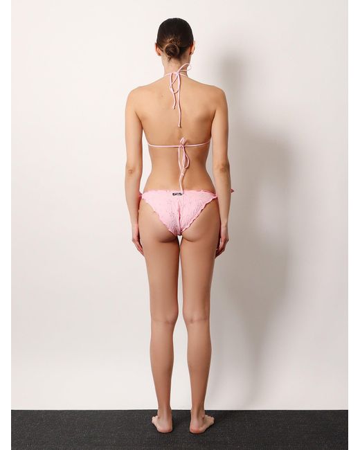 Mc2 Saint Barth Pink Sagittarius Bikini Top With Embroidery