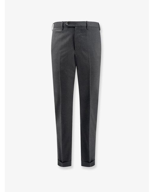 PT Torino Gray Style Stretch Wool Master Fit Trousers for men