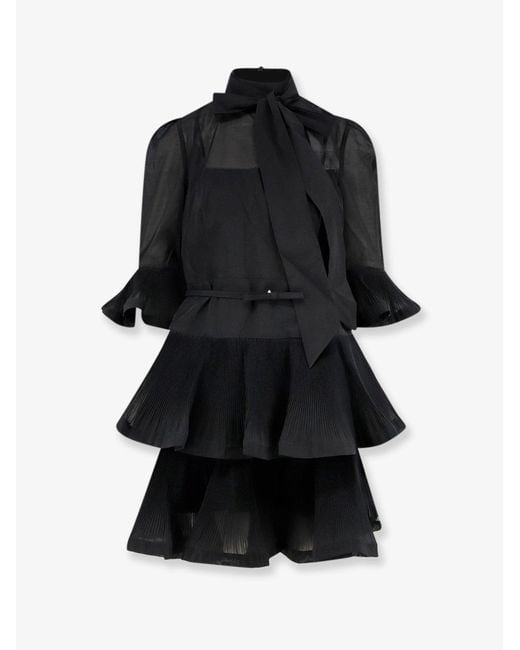 Zimmermann Black Short Pleated Dress