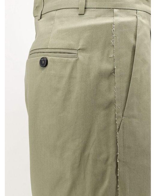 Amaranto Green Cotton Trousers for men
