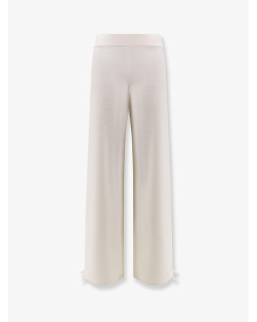 Max Mara White Nigeria Pure Virgin Wool Trousers