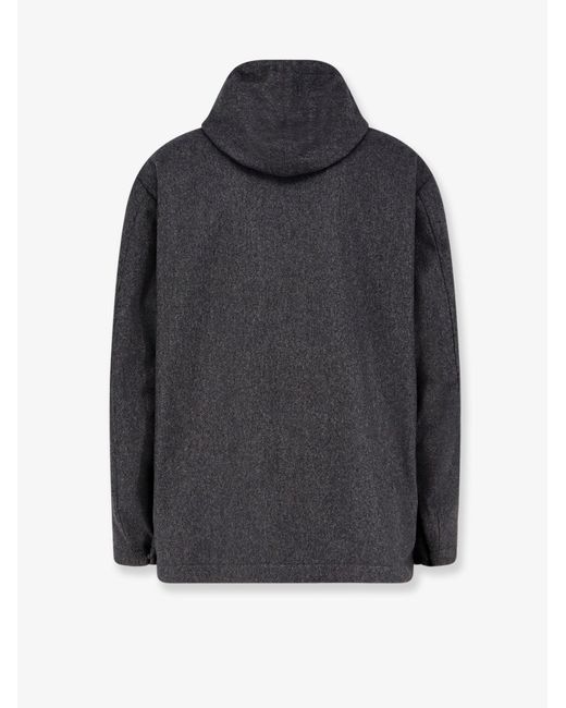 Hevò Black Grottaverde Virgin Wool Blend Coat for men