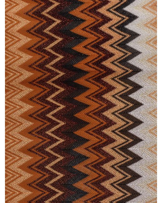 Missoni Multicolor Asymmetric Zigzag-woven Gown
