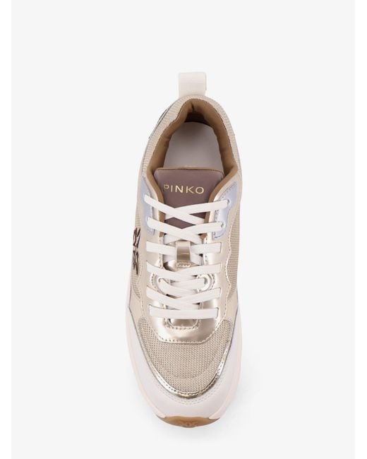 Pinko Multicolor Leather Sneakers With Nylon Inserts