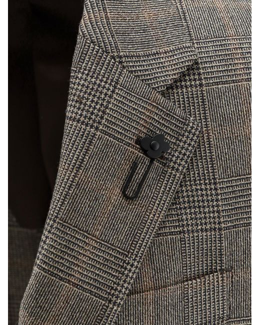 Lardini Black Prince Of Wales Wool Blazer for men