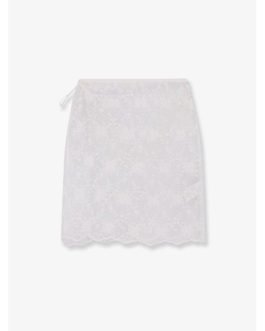 DUNST White Needlework Layering Skirt