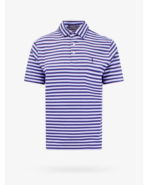 Polo Ralph Lauren Blue Short Sleeve Slim Fit Cotton Polo Shirts for men