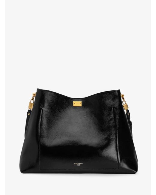 Dolce & Gabbana Black Vittoria Leather Crossbody Bag