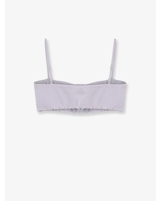 Mc2 Saint Barth Gray Athena Bikini Top With Rhinestones