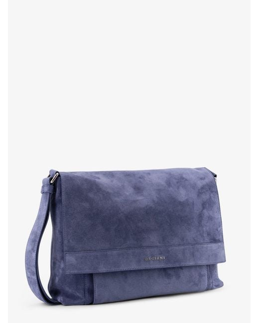 Orciani Blue Peach Suede Messenger Bag for men
