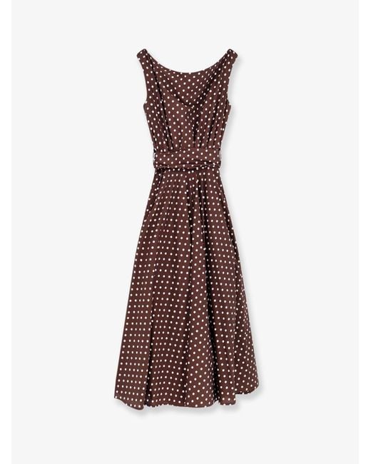 Lavi Brown Mambo Polka-Dots Cotton Dress
