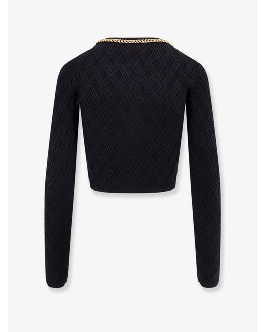 Elisabetta Franchi Black Viscose Blend Cardigan