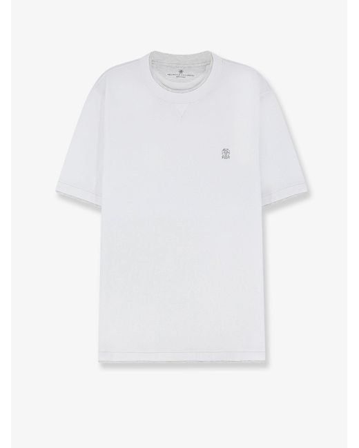 Brunello Cucinelli White Cotton T-Shirt for men