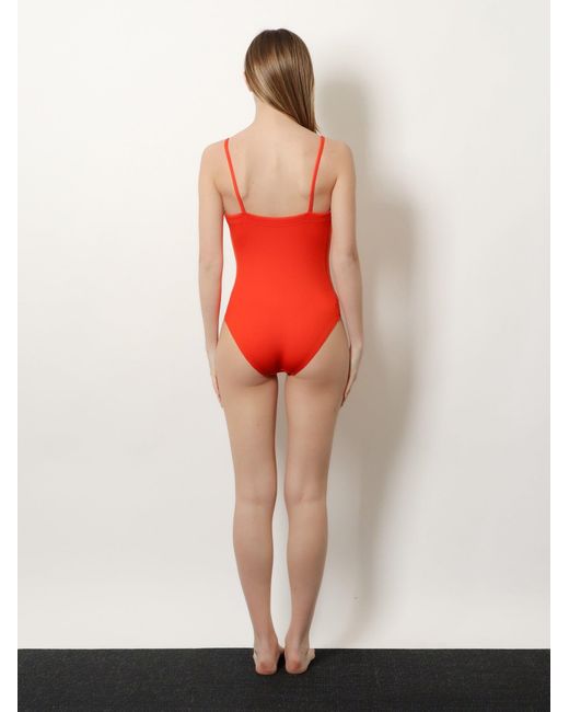 Eres Red Aquarelle Lycra One Piece Swimsuit