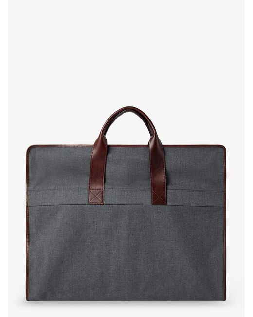 Brunello Cucinelli Black Technical Fabric And Leather Garment Bag for men