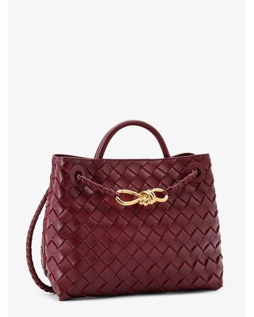 Bottega Veneta Purple Andiamo Small Leather Crossbody Bag With Intrecciato Motif
