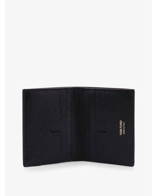 Tom Ford Black Leather Cardholder With Logo for men