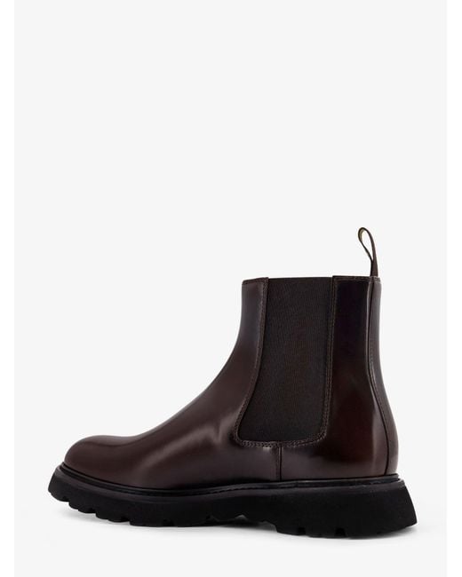 Doucal's Black Horse Leather Ankle Boots for men