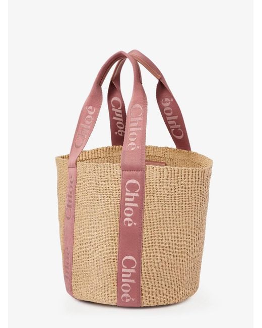 Chloé Natural Woody Raffia Shoulder Bag