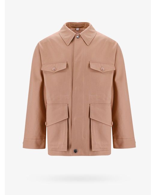 Burberry Pink Cotton Closure With Snap Buttons Jackets for men