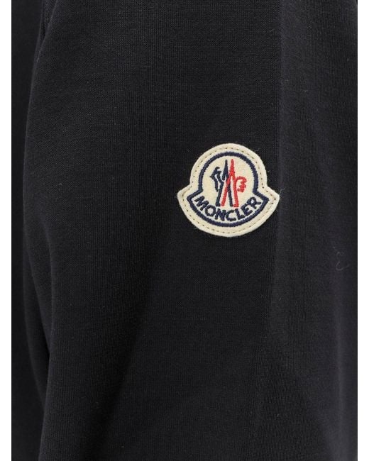 Moncler Black Cotton Sweatshirt With Front Logo