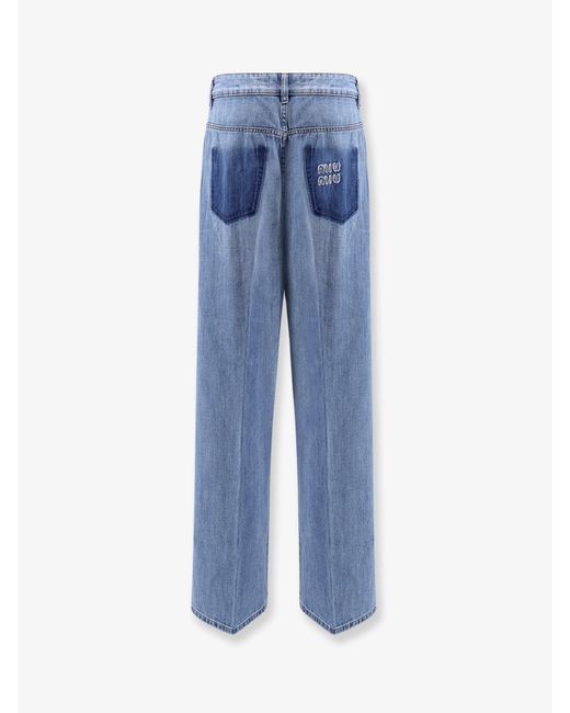 Miu Miu Blue Washed Denim Jeans
