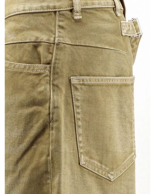 The Attico Green Faded Effect Denim