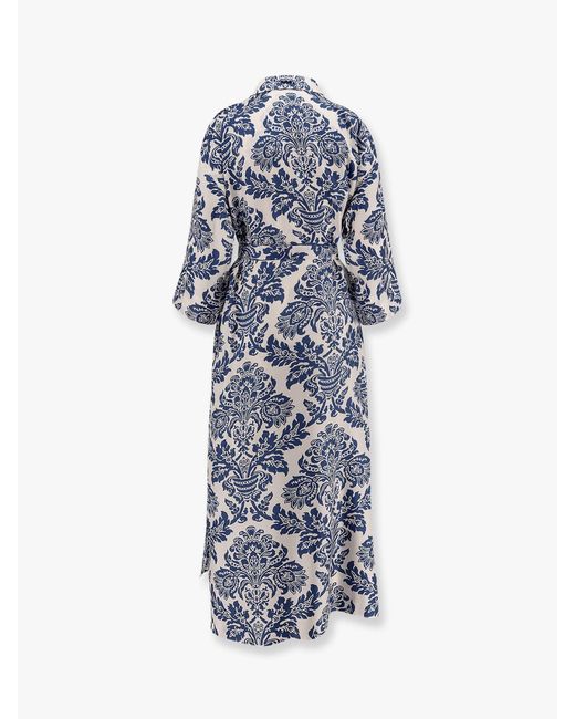 Abito Chemisier Lungo Camelia di Max Mara in Blue