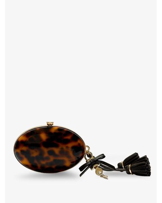 Self-Portrait Black Oval Resin Clutch Bag