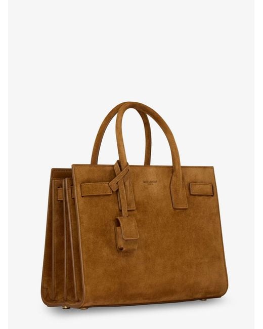 Saint Laurent Brown Sac De Jour Baby Suede Handbag