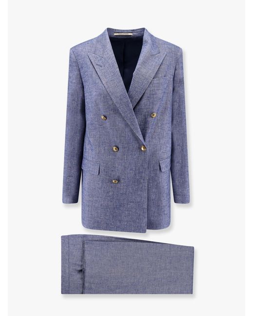 Tagliatore Blue T-Jasmine Linen And Viscose Tailleur