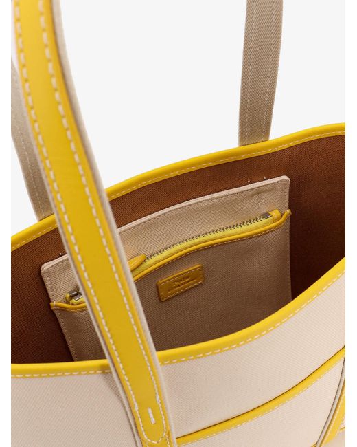 Polo Ralph Lauren Yellow Canvas Shoulder Bag With Embroidered Logo Canvas/Leather