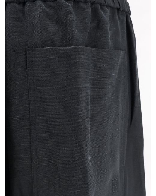 Totême  Black Linen And Lyocell Blend Trousers