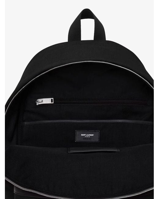 Saint Laurent Black Nylon And Leather City Backpack for men