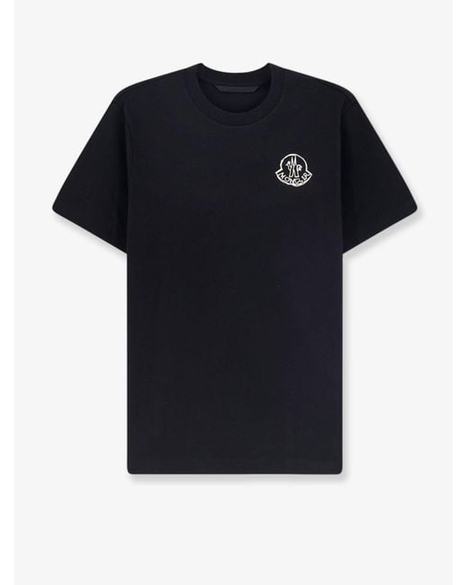 Moncler Black Biologic Cotton T-Shirt for men