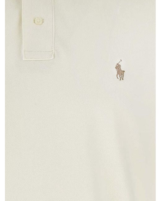 Polo Ralph Lauren White Cotton Polo Shirt With Embroidered Logo On The Front for men