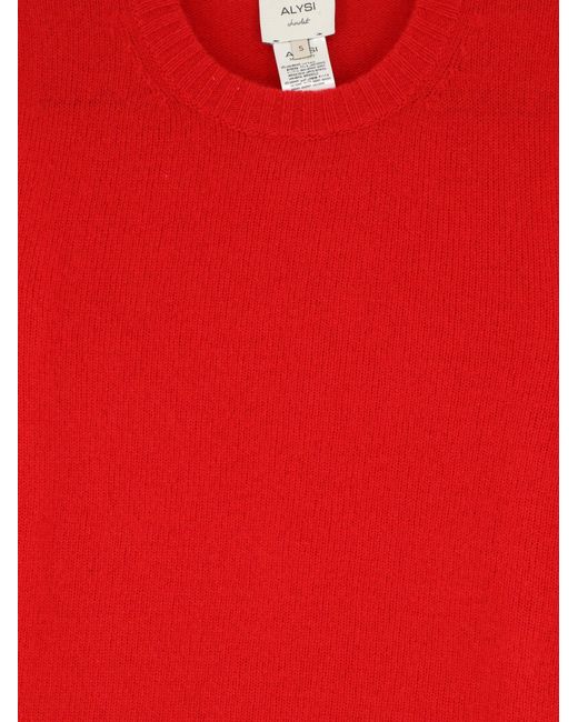 Alysi Red Merino Wool And Cashmere Blend Sweater