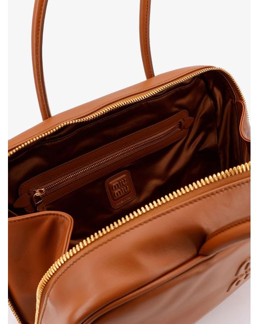 Miu Miu Brown Arcadie Softy Leather Handbag