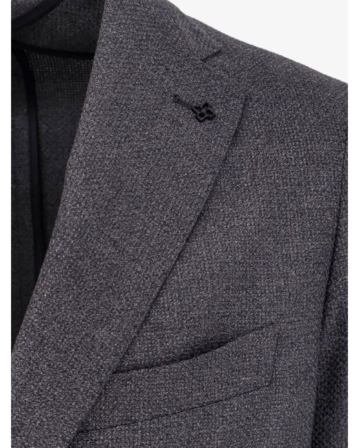 Tagliatore Blue Single Breasted Virgin Wool Blazer for men