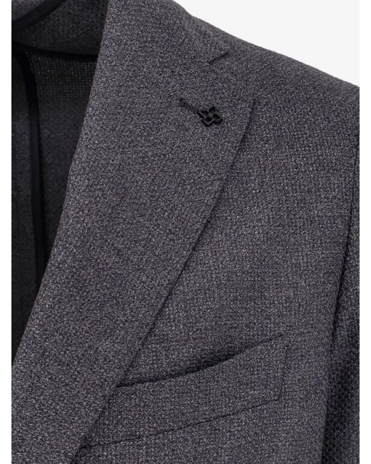 Tagliatore Blue Single Breasted Virgin Wool Blazer for men
