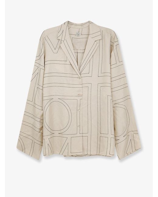 Totême White Pajamas Organic Silk Shirt