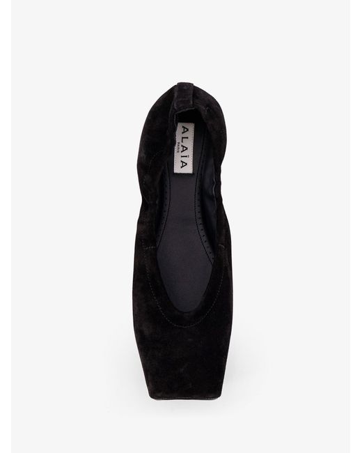 Alaïa Black Suede Slip-On Ballet Flats