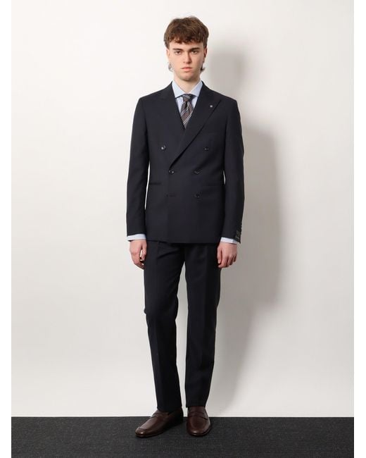 Tagliatore Blue Dresses Lana Vergine for men